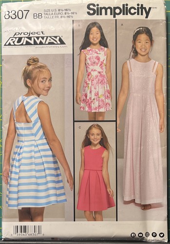 8307 Simplicity Schnittmuster Mädchen Plus Kleid mit Oberteil Größe 8 1/2-16 1/2 ungeschnitten - Bild 1 von 4