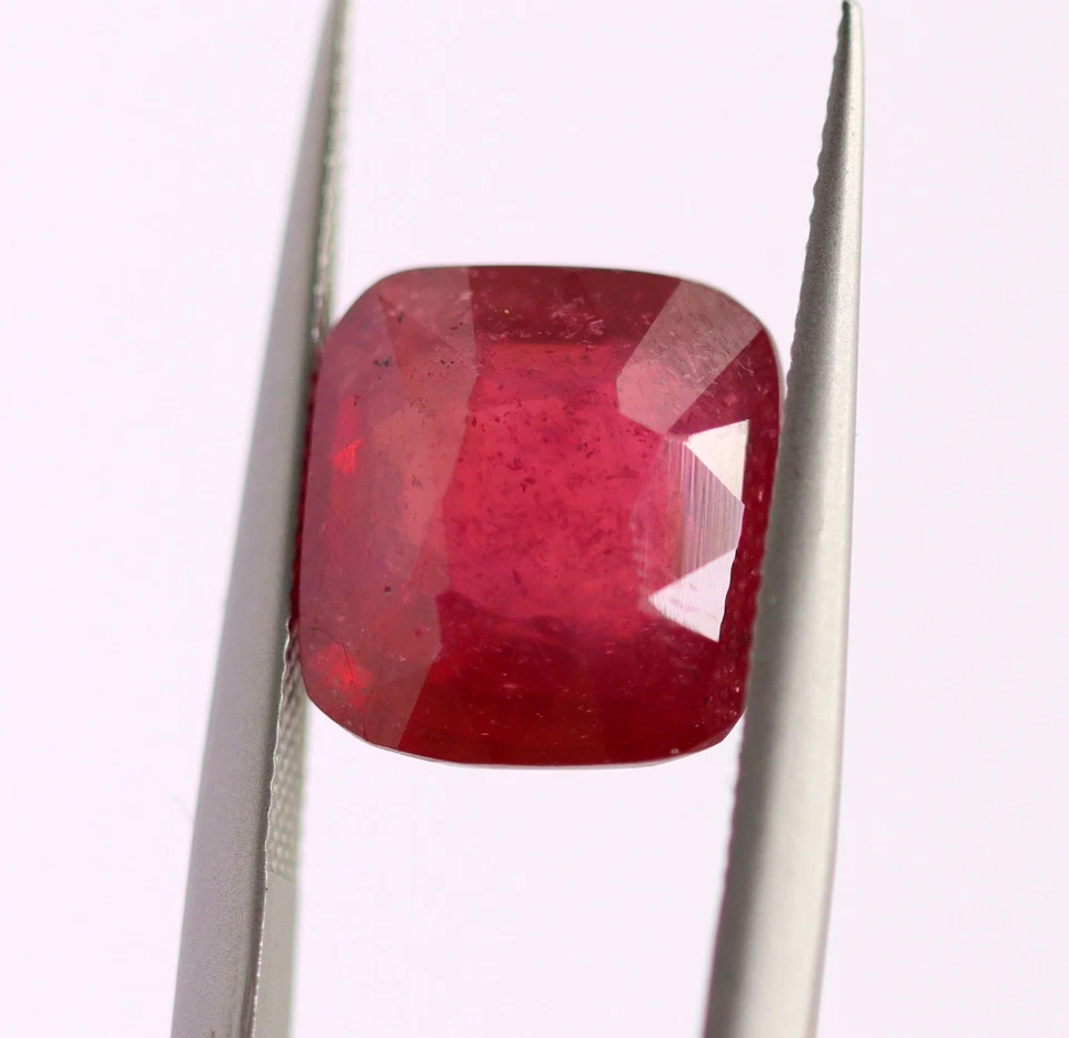 Red Color Cushion Cut 9 mm Natural Ruby Certified Loose Gemstone 5.92 Ct - Image 4 of 4