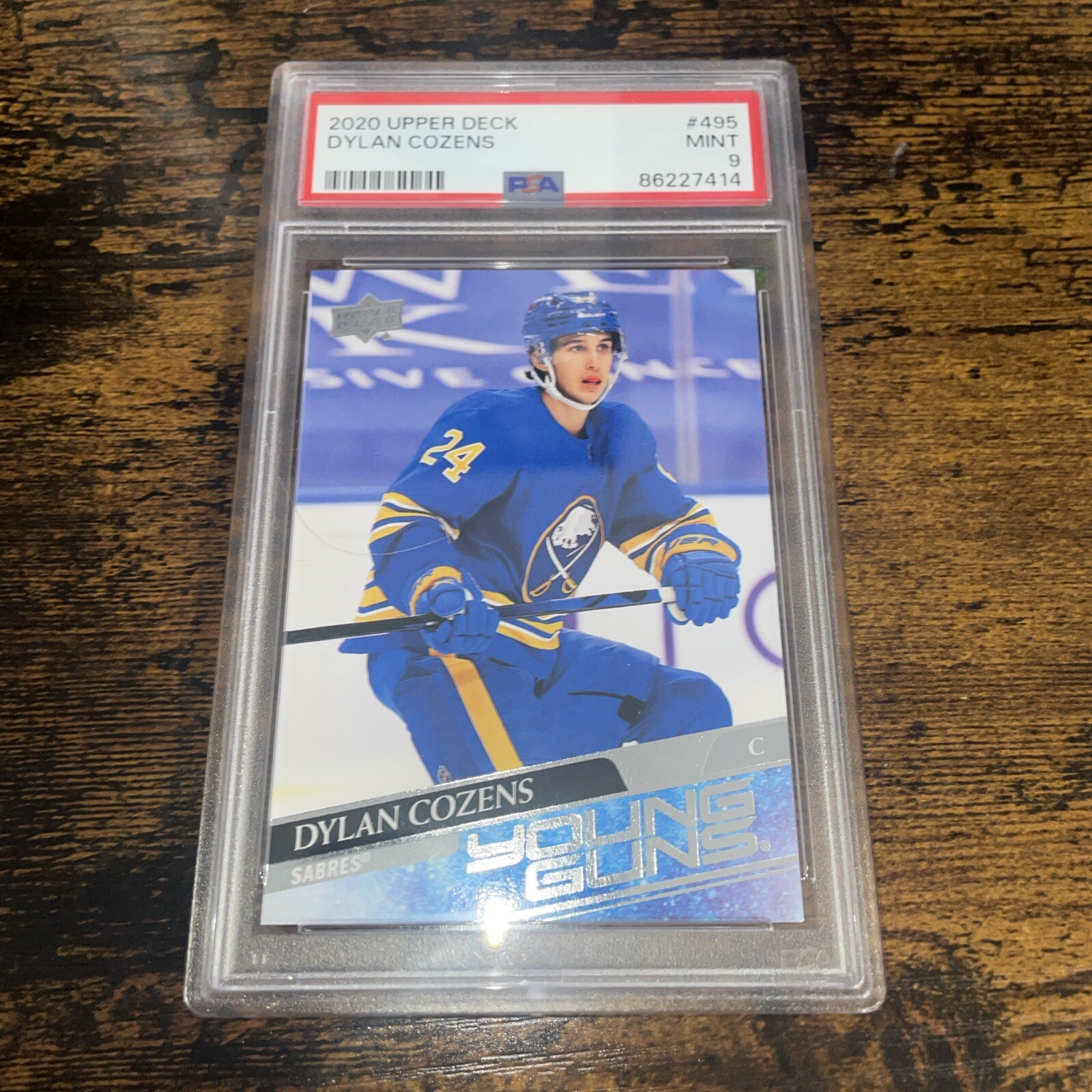 2020-21 Upper Deck #495 Dylan Cozens Young Guns ROOKIE RC SABRES PSA 9 MINT