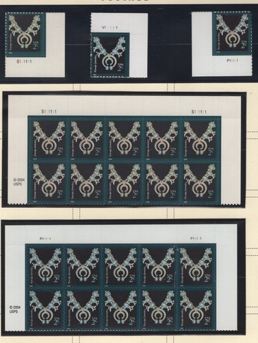 Scott 3750 - 3752 - Navajo Necklace. Various Combinations. MNH. OG. #02 3750vc - Picture 2 of 2