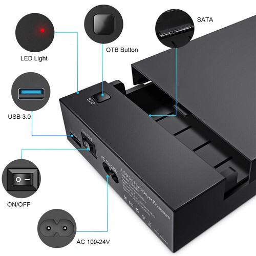 3.5" 2.5 Inch Enclosure Caddy USB 3.0 External Hard Drive Case SATA HDD/SSD AU - Picture 8 of 16