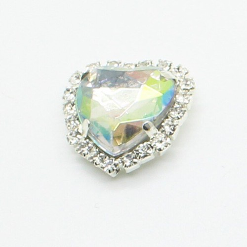10Pcs Rhinestone Heart Button Shiny Sewing Clothing Decor DIY Craft Accessories - Picture 19 of 25