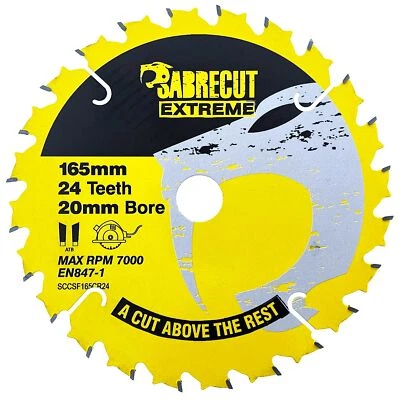SabreCut 165mm 40T x 20mm Circular Saw Blade for Dewalt DWS520 Framing DT10300