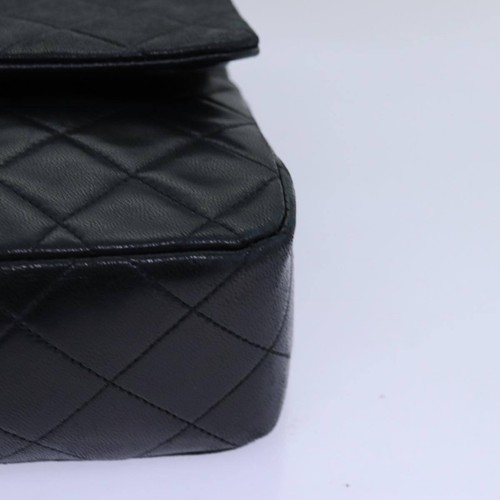 CHANEL Matelasse Chain Shoulder Bag Lamb Skin Black CC Auth 72241A - 第 15/24 張圖片