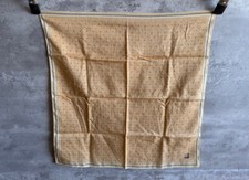 Vintage 1990s Dunhill Gold Yellow Herringbone Polka Dot Pocket Square 20 x 20