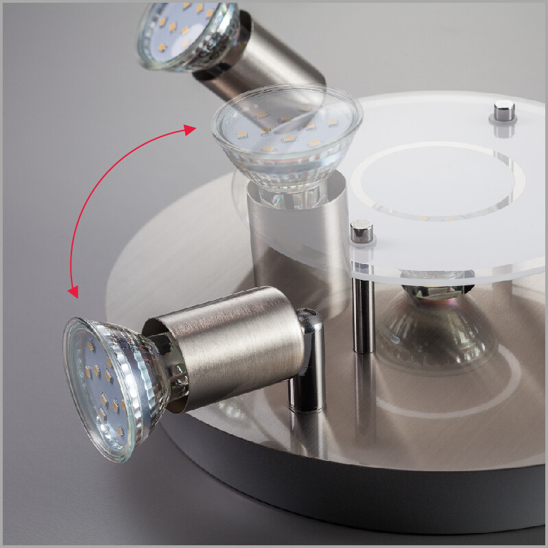 Luminaire plafond moderne LED 4 spots GU10 3W éclairage intérieur 230V noir mat - 3