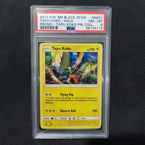 2017 Pokemon: TAPU KOKO SM31 - [Sun & Moon Black Star Promo Set] - NM/MT - PSA 8