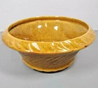 Vintage Haeger Pottery Yellow Mustard Planter Bowl Brown Speckle Lipped Rim 3956