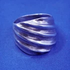 Size 6.25, vintage minimalist, simple Sterling 925 silver handmade ribbed ring