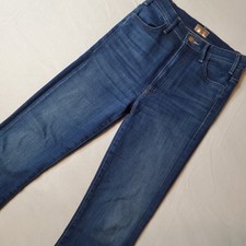 Mother Women's Size 26 The Hustler Ankle Fray High Rise Flare Jean Blue
