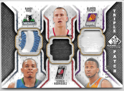2009-10 Upper Deck SP Game Used Tucker Foye Rodriguez Triple Patch 55/60 Rookie