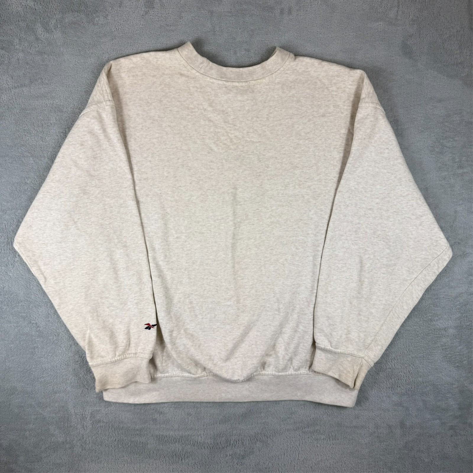 Vintage Reebok 90s Grey Embroidered Spellout Oversized Large Pullover Sweatshirt image 6