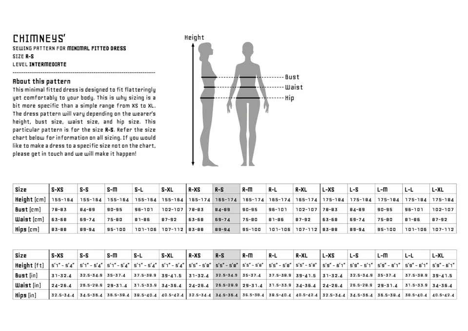 Printed Japanese Fitted Dress Sewing Pattern – Size R-S – A0 Hardcopy - Image 2 of 4