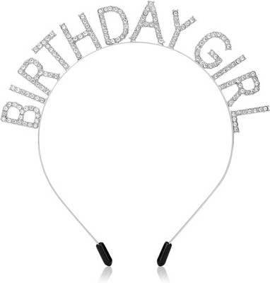 WLLHYF Geburtstagskronen & Schärpe - Bling Strass Haarband & Tiara - Süße Happy