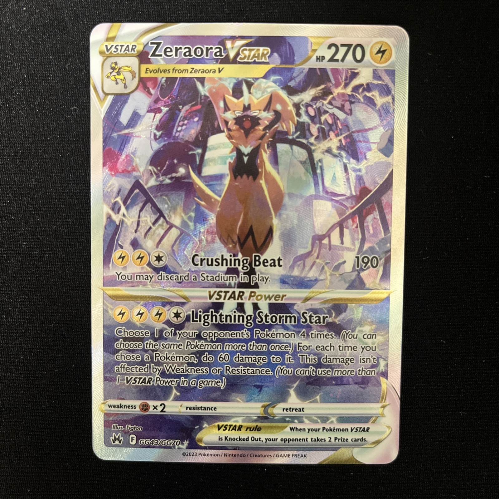 Pokémon TCG Zeraora VSTAR GG43/GG70 Crown Zenith