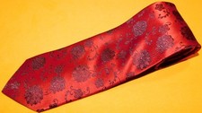MEN'S PAUL FREDRICK RED/BROWN/PURPLE FLORAL TIE - NECK TIES - DESIGNER TIES.