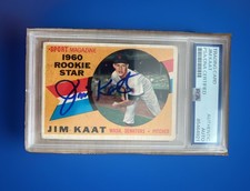 1960 Topps #136 Jim Kaat Autograph rookie card Graded PSA AUTHENTIC AUTO HOF
