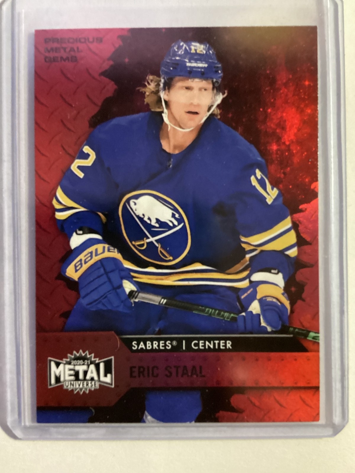 Eric Staal 2020-21 Metal Universe Precious Metal Gems #84 PMG /100 !! Sabres