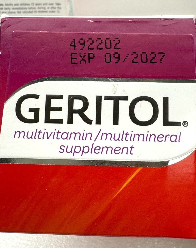 Comprimidos multivitamínicos/minerais 2 peças/100 ct adultos geritol vitaminas EXP 9/27 LER - Imagem 3 de 4