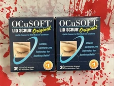 2X - OCuSOFT Lid Scrub Original PreMoistened Pads  Eyelids 30 Ct Each EXP 09/25+