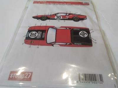 Studio 27 Decals 1:24 De Tomaso Pantera NEU und OVP