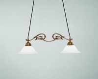 Pendelleuchte Esszimmer Messing Glas E27 2-Flammig L:68 Cm Esstisch HäNgelampe