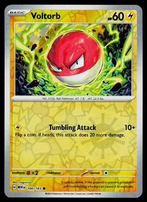 Voltorb 100/165 Common 151 Pokemon Reverse Holo Near Mint