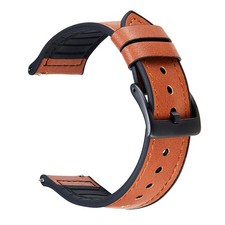 Fashion Silicone Genuine Leather Watch Strap Quick Release Wristband 20mm/22mm