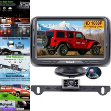 Backup Camera Monitor 4.3 Inch 1080P HD Night Vision Waterproof License Plate