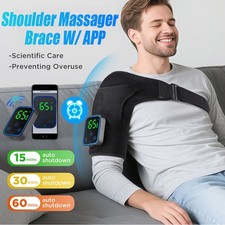 Electric Heated Vibration Shoulder Massager Brace Rotator Cuff Joint Pain Relief