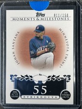 Santana, Johan - 2008 Moments & Milestones - Card #87 - Strikeouts 55 - 11/150