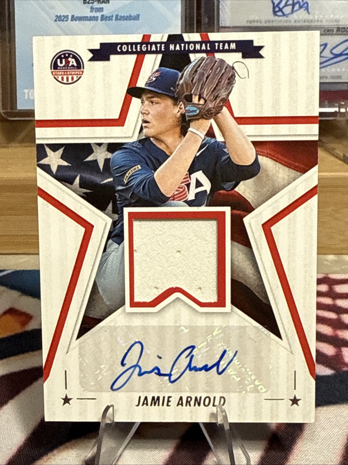2025 Panini Stars and Stripes Jamie Arnold Collegiate Patch Auto #SSM-JA