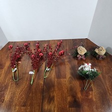 Artificial Christmas Floral Picks and Sprays Lot of 6