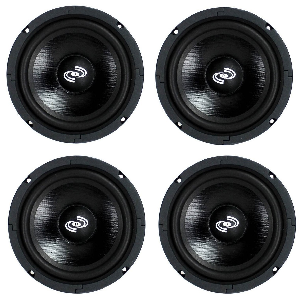 4) Pyle Pro Inch 360 Watt 8-Ohm Black Driver Mid Range Audio