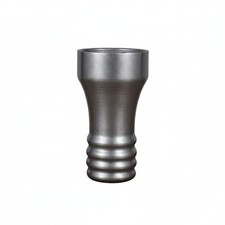 Retro-Becher metallisch Edelstahlbecher gerippt
