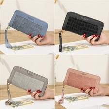 Women Leather Wallet with Wristlet Zip Around Clutch Large Travel Purse Gift