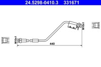 ATE Bremsschlauch 24.5298-0410.3 FüR Hyundai Ix20 JC Crdi LPG KIA Venga YN Van
