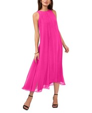 Vince Camuto Women's Sleeveless Overlay Pulls On Maxi Dress Color Hot Pink XS