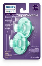 Philips Avent Soothie Pacifiers 2 Count Green for Babies 3 to 18 Months FREE SH