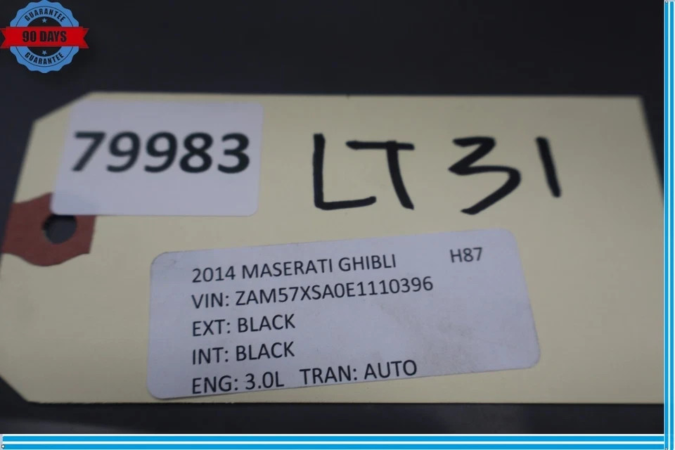14-17 Maserati Ghibli Rear Deck Lid Parcel Shelf Trim Black 06700174910 OEM