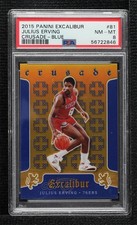 2015-16 Panini Excalibur Crusade Blue 3/199 Julius Erving #81 PSA 8 HOF 0hr4