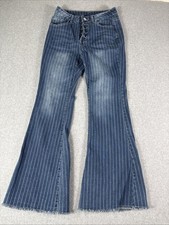 Unbranded Striped Bell Bottom Boot Cut Button...