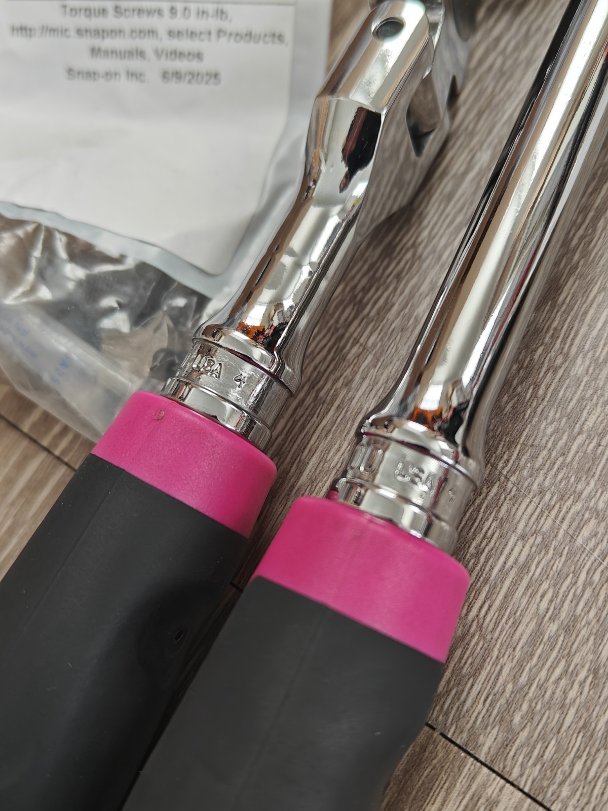 Pink Mac Ratchets Snap On Tools USA 3/8 Drive 2pc 100 Tooth Long Flex Head Soft Grip ...