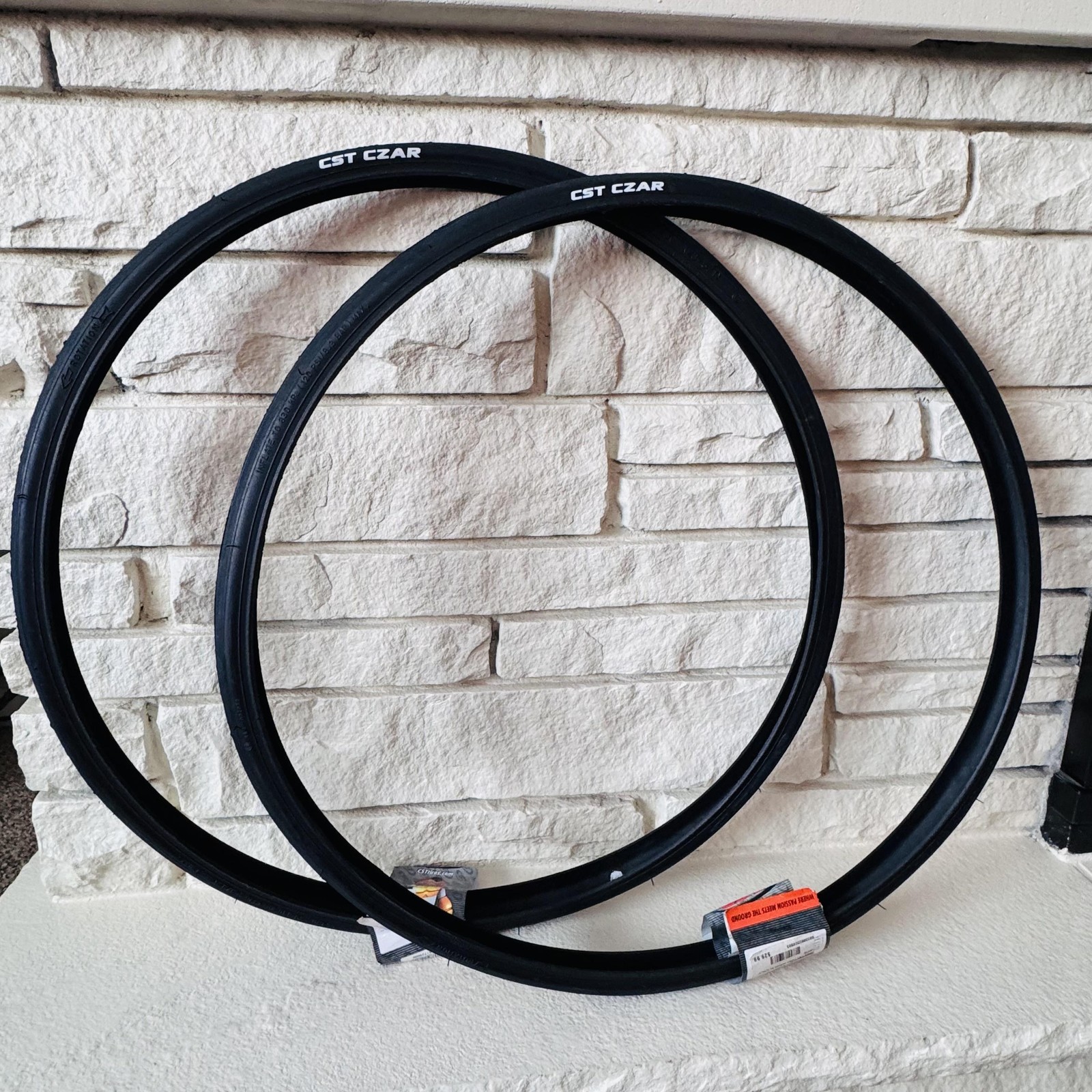 CST Czar 650x23C 23-571 Road Bike Tires Pair Black Slick Tre