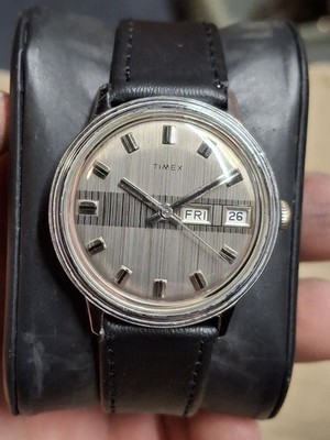 Timex Mercury 1975 Silver Tone Mens Vintage 1970s Mechanical Handwind Watch...