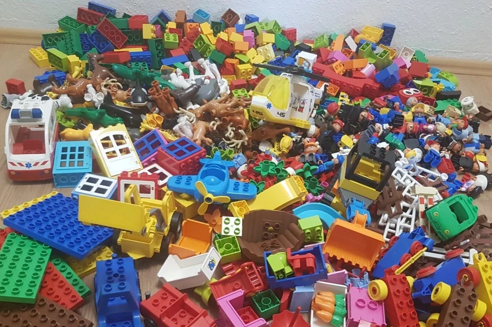 Lego Duplo 1 Kilo KG gemischt Steine Tiere Figuren Fahrzeug Platte - Bild 2 von 2