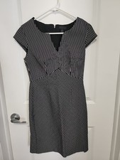 Worthington Black And White Striped Sheath Work Dress Size 4