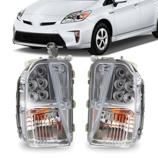 Pair Fog Lights Assembly Turn Signal Lamp Compatible with Prius 4-Door 2012