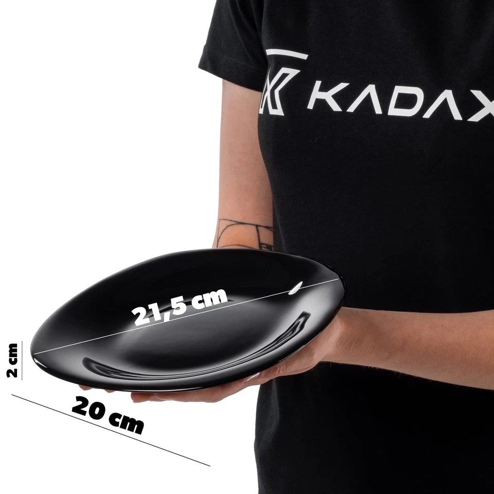 Lot de 6 assiettes à dessert noires - Passent au lave-vaisselle - En verre re... - Photo 2/4