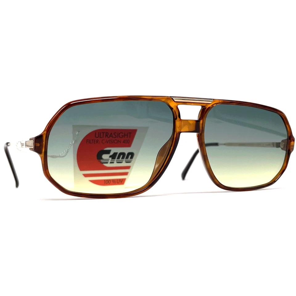 NOS vintage CARRERA 5311 sunglasses - RARE - 80's Austria - Large - Green/Yellow - Immagine 4 di 4